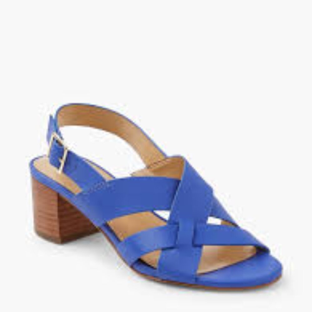 Talbots Mimi Soft Crisscross Blue Low Heel Sandals